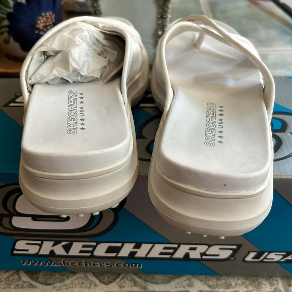 White Skechers Sandals - Picture 5 of 6